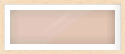 Natural wood Flat Frame for 900 × 300mm artwork, with Smooth White Single Mount