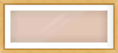 Natural Wood Reverse Frame for 90 × 30cm artwork, with Smooth White Single Mount