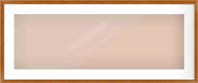 Natural Wood Flat Frame for 900 × 300mm artwork, with Smooth White Single Mount