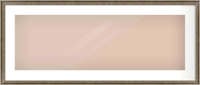 Silver Scoop Frame for 900 × 300mm artwork, with Smooth White Single Mount