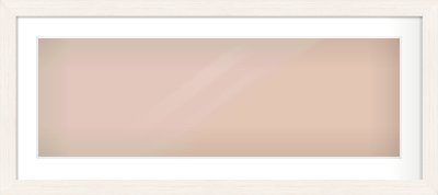 Ivory Driftwood Flat Frame for 90 × 30cm artwork, with Smooth White Single Mount