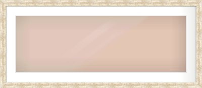 Silver Flat Frame for 900 × 300mm artwork, with Smooth White Single Mount