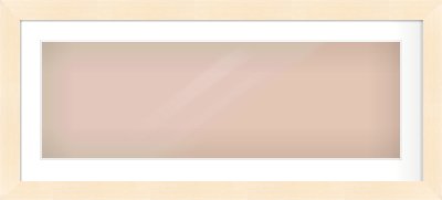 Natural Wood Flat Frame for 900 × 300mm artwork, with Smooth White Single Mount