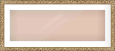 Light Brown Decorative Frame for 90 × 30cm artwork, with Smooth White Single Mount