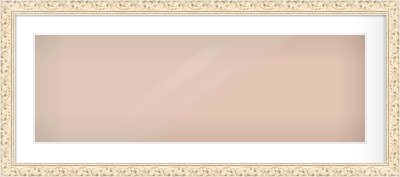 White Decorative Frame for 90 × 30cm artwork, with Smooth White Single Mount