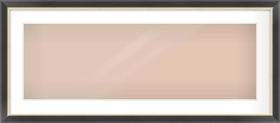 Black/Gold Flat Frame for 90 × 30cm artwork, with Smooth White Single Mount