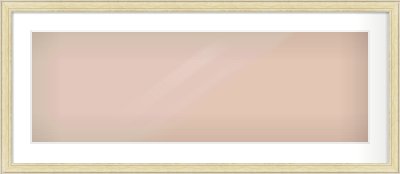 Ivory Reverse Frame for 90 × 30cm artwork, with Smooth White Single Mount