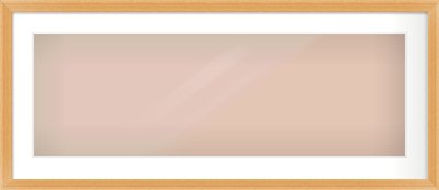 Oak Veneer Flat Frame for 90 × 30cm artwork, with Smooth White Single Mount