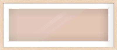 Natural Wood Flat Frame for 90 × 30cm artwork, with Smooth White Single Mount