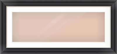 Black/Gold Scoop Frame for 90 × 30cm artwork, with Smooth White Single Mount