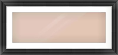 Black/Silver Scoop Frame for 90 × 30cm artwork, with Smooth White Single Mount