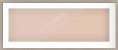 Silver & Black Sided Flat Frame for 900 × 300mm artwork, with Smooth White Single Mount