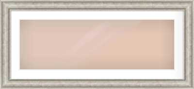 Silver Scoop Frame for 900 × 300mm artwork, with Smooth White Single Mount