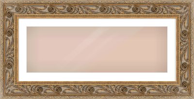 Gold Spoon Frame for 90 × 30cm artwork, with Smooth White Single Mount