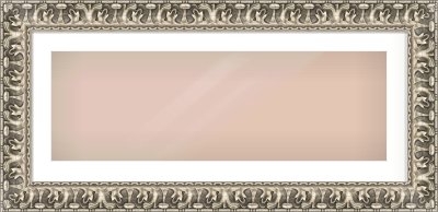 Silver Reverse Frame for 900 × 300mm artwork, with Smooth White Single Mount