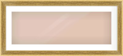 Gold Flat Frame for 90 × 30cm artwork, with Smooth White Single Mount