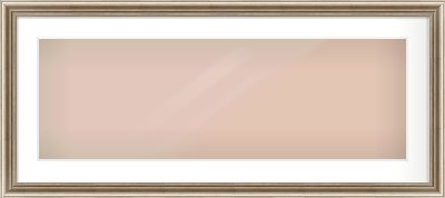 Silver Cushion Frame for 900 × 300mm artwork, with Smooth White Single Mount