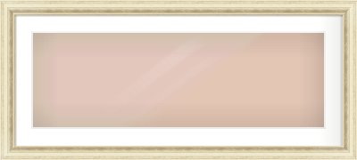 Ivory Distressed Frame for 90 × 30cm artwork, with Smooth White Single Mount