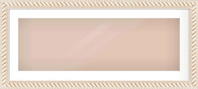 Off White & Gold Dome Frame for 90 × 30cm artwork, with Smooth White Single Mount