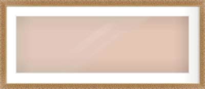 Gold Scoop Frame for 90 × 30cm artwork, with Smooth White Single Mount