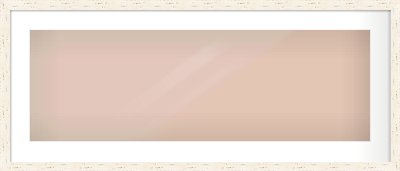 White Flat Frame for 90 × 30cm artwork, with Smooth White Single Mount