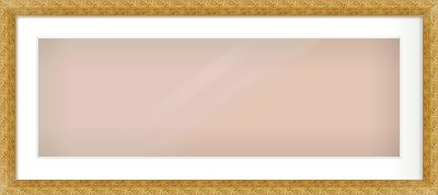 Gold Spoon Frame for 90 × 30cm artwork, with Smooth White Single Mount