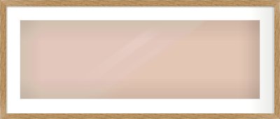 Oak Effect Flat Frame for 900 × 300mm artwork, with Smooth White Single Mount
