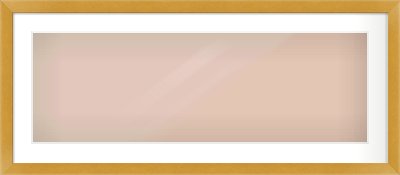 Gold Flat Frame for 90 × 30cm artwork, with Smooth White Single Mount