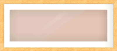 Oak Effect Flat Frame for 900 × 300mm artwork, with Smooth White Single Mount