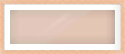 Oak Effect Flat Frame for 90 × 30cm artwork, with Smooth White Single Mount