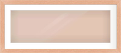 Oak Effect Flat Frame for 90 × 30cm artwork, with Smooth White Single Mount