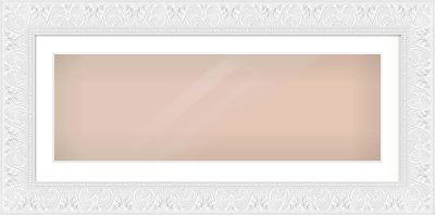 White Scoop Frame for 90 × 30cm artwork, with Smooth White Single Mount