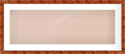 Brown Flat Frame for 90 × 30cm artwork, with Smooth White Single Mount