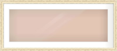 Distressed Cream Wood Grain Flat Frame for 90 × 30cm artwork, with Smooth White Single Mount