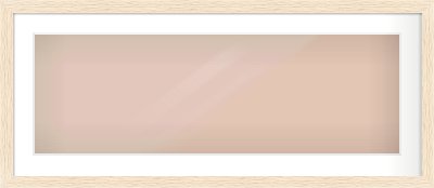 Ivory Flat Frame for 90 × 30cm artwork, with Smooth White Single Mount