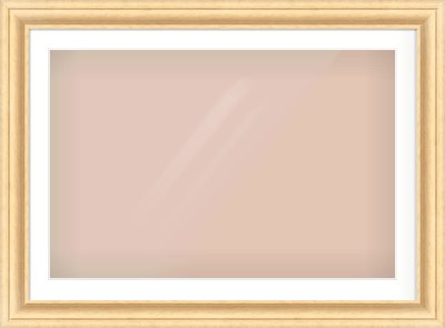 Natural Wood Scoop Frame for 90 × 60cm artwork, with Smooth White Single Mount