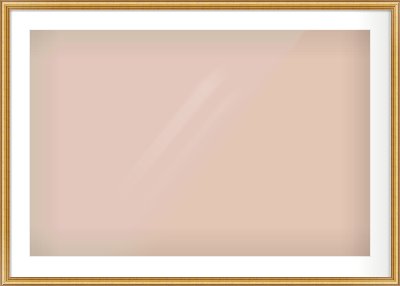 Gold Dome Frame for 90 × 60cm artwork, with Smooth White Single Mount