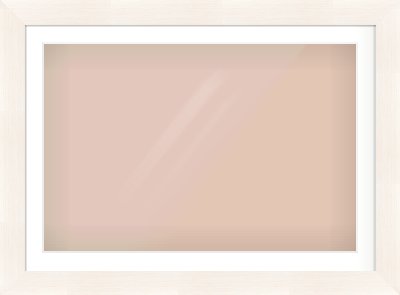 Ivory Driftwood Flat Frame for 90 × 60cm artwork, with Smooth White Single Mount