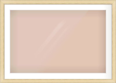 Gold Flat Frame for 90 × 60cm artwork, with Smooth White Single Mount