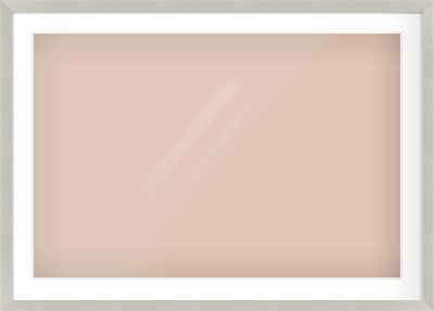 Grey Flat Frame for 90 × 60cm artwork, with Smooth White Single Mount