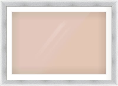 Brushed Silver Cushion Frame for 90 × 60cm artwork, with Smooth White Single Mount