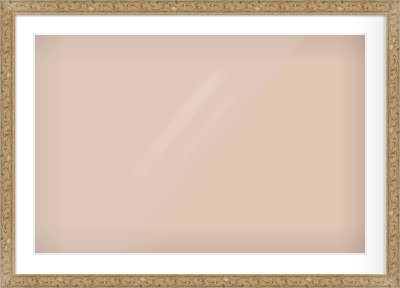 Light Brown Decorative Frame for 900 × 600mm artwork, with Smooth White Single Mount