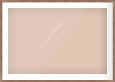 Walnut Flat Frame for 900 × 600mm artwork, with Smooth White Single Mount