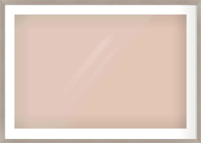 Silver & Black Sided Flat Frame for 90 × 60cm artwork, with Smooth White Single Mount