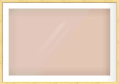 Brushed Gold with Black Sides Flat Frame for 90 × 60cm artwork, with Smooth White Single Mount