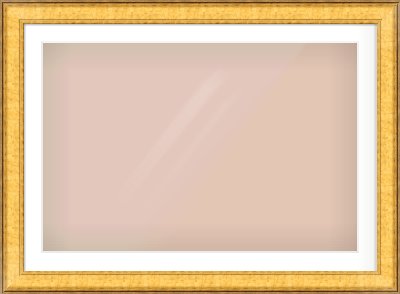 Gold Flat Frame for 90 × 60cm artwork, with Smooth White Single Mount