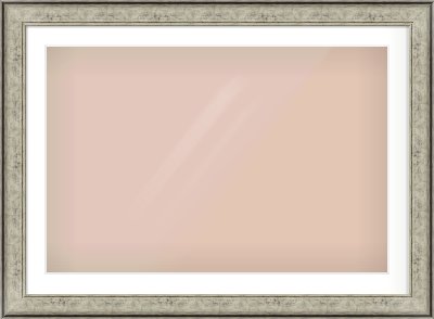 Silver Flat Frame for 90 × 60cm artwork, with Smooth White Single Mount
