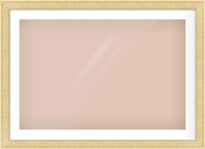 Gold Flat Frame for 90 × 60cm artwork, with Smooth White Single Mount