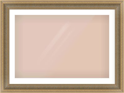 Gold Spoon Frame for 90 × 60cm artwork, with Smooth White Single Mount