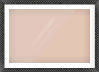 Black/Gold Dome Frame for 90 × 60cm artwork, with Smooth White Single Mount